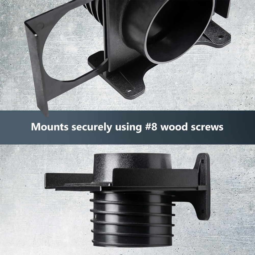 70358-P4 4 Inch Wall Mounting Blast Gate with Bracket, Threaded Dust Collecti...