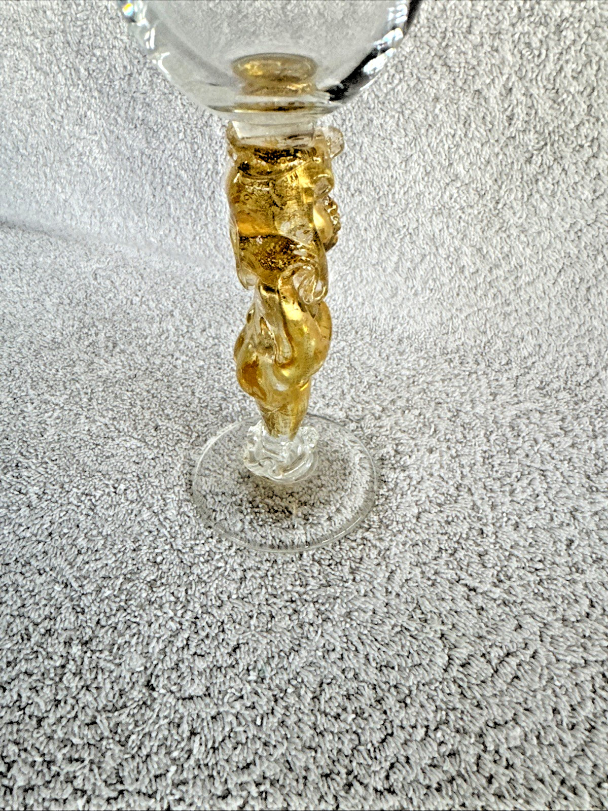 Gold Buddha Stem Glass Worshiping Goblet / Offering Goblet