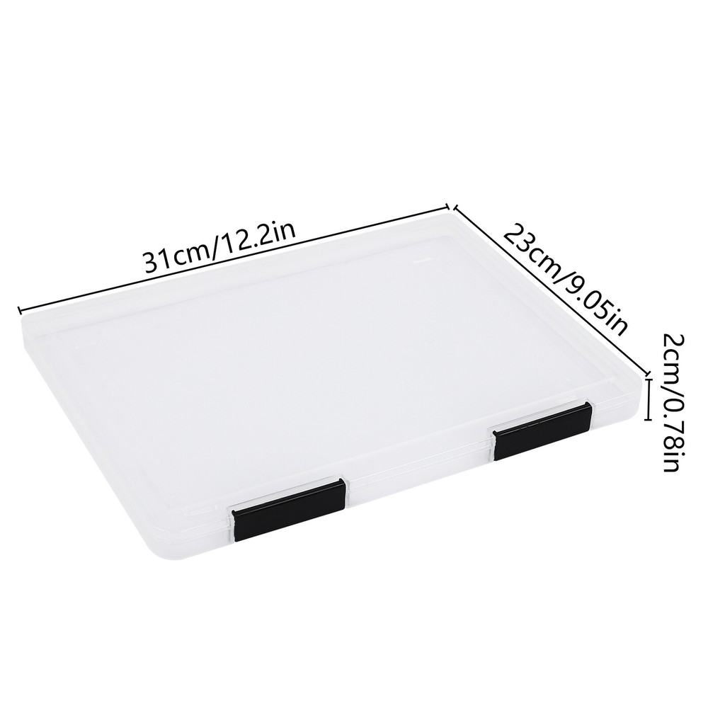 12Pcs Clear File Boxes Magazines Photos Holders Plastic Document Storage Cases