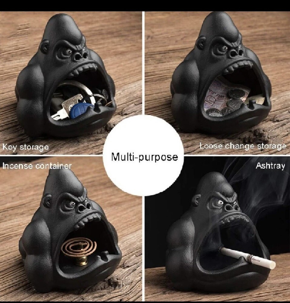 Ceramic Cartoon Gorilla Ashtray