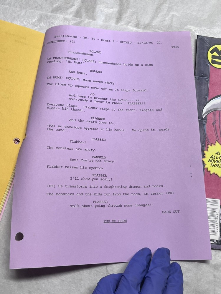 Saban's Beetleborgs Original TV Show Script & Prop Comic Book Strange Change