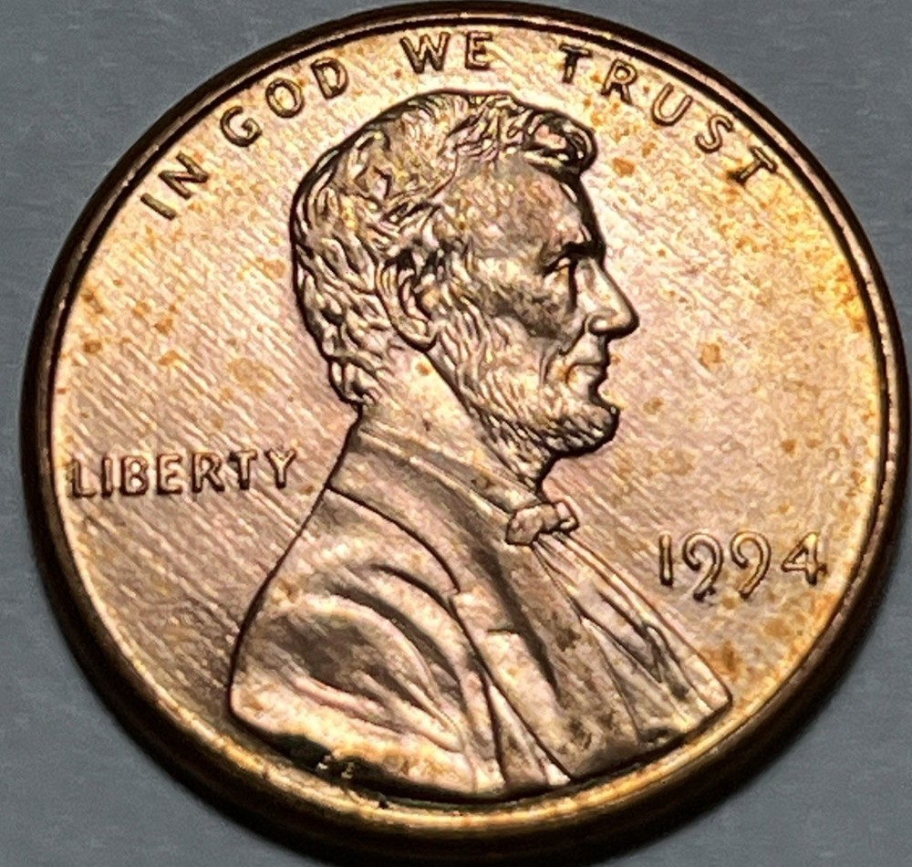 1994 4/4 Lincoln Penny Error 4 Over 4 Double 4 Date Error Uncirculated