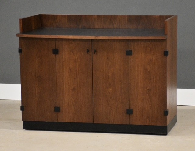 Refinished Walnut Bar by Milo Baughman for Directional