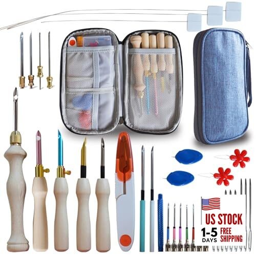 Punch Needle Embroidery Kit - Complete Set for Needle Punching - Includes