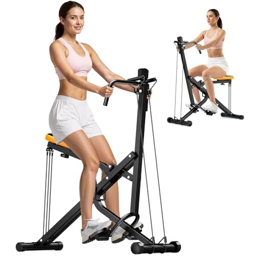 Squat Rowing Machine for Home Workout, Foldable Squat Assist & Row Black