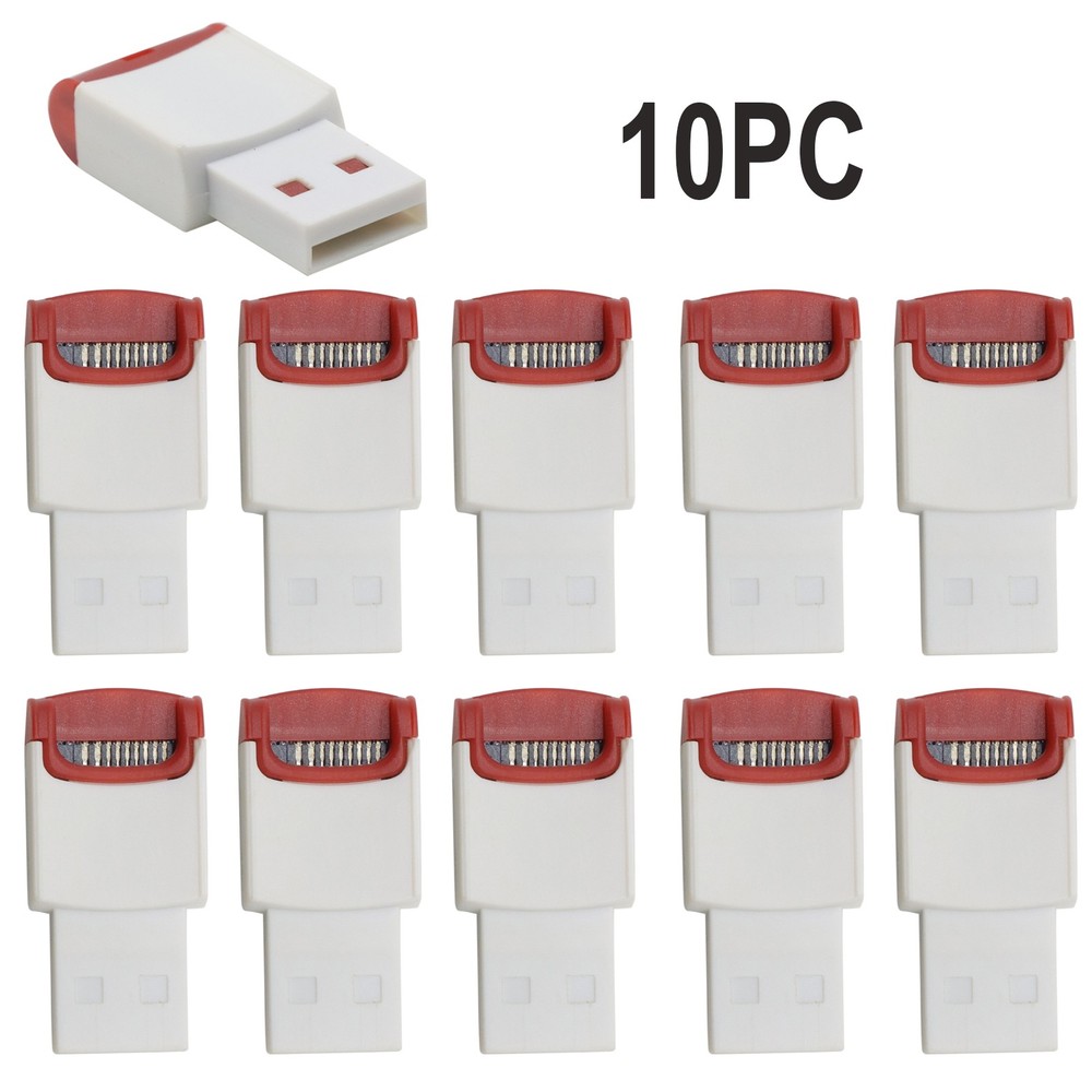 10x Memory Card Reader Adapters to USB 2.0 Adapter For Micro-SD TF Card HT-210A