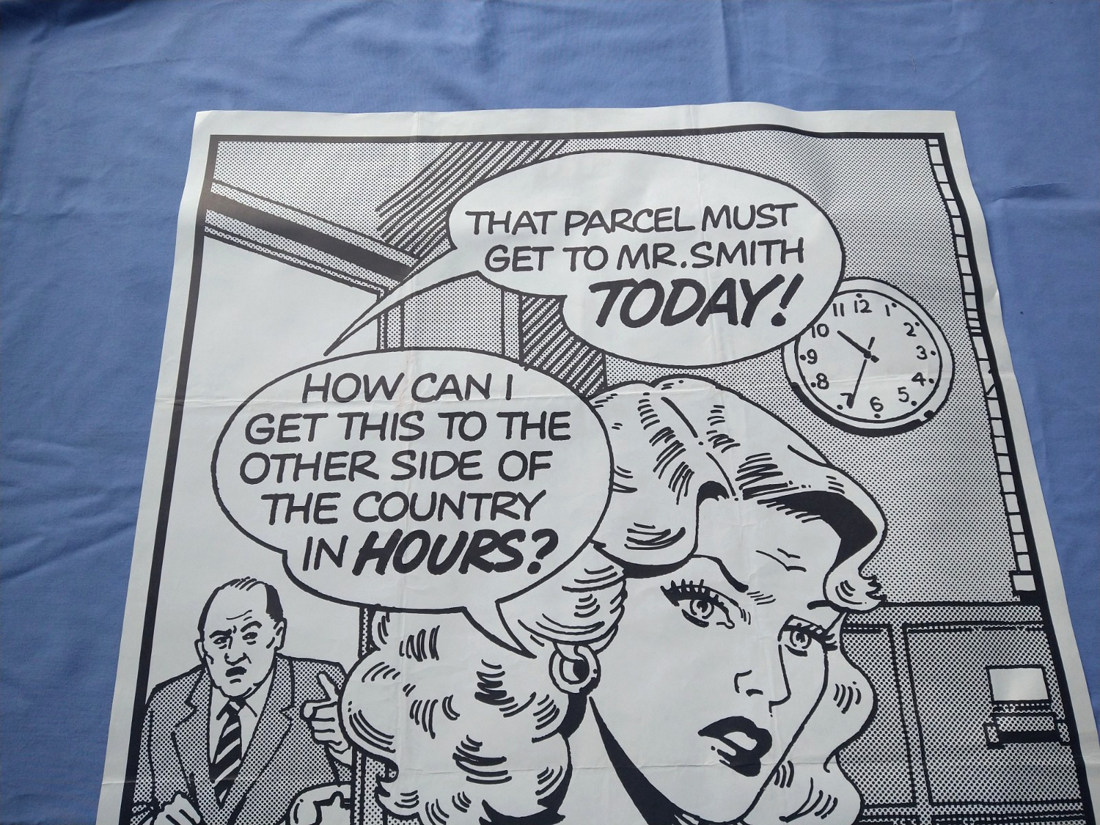 Red Star Parcels British Railway Express Package Travel Poster 70's Original