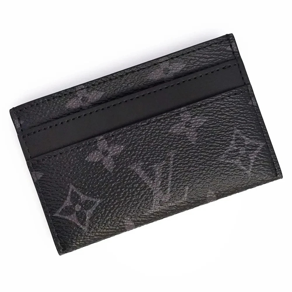 LOUIS VUITTON Porte Cartes Double Card Holder Monogram Eclipse Black M62170