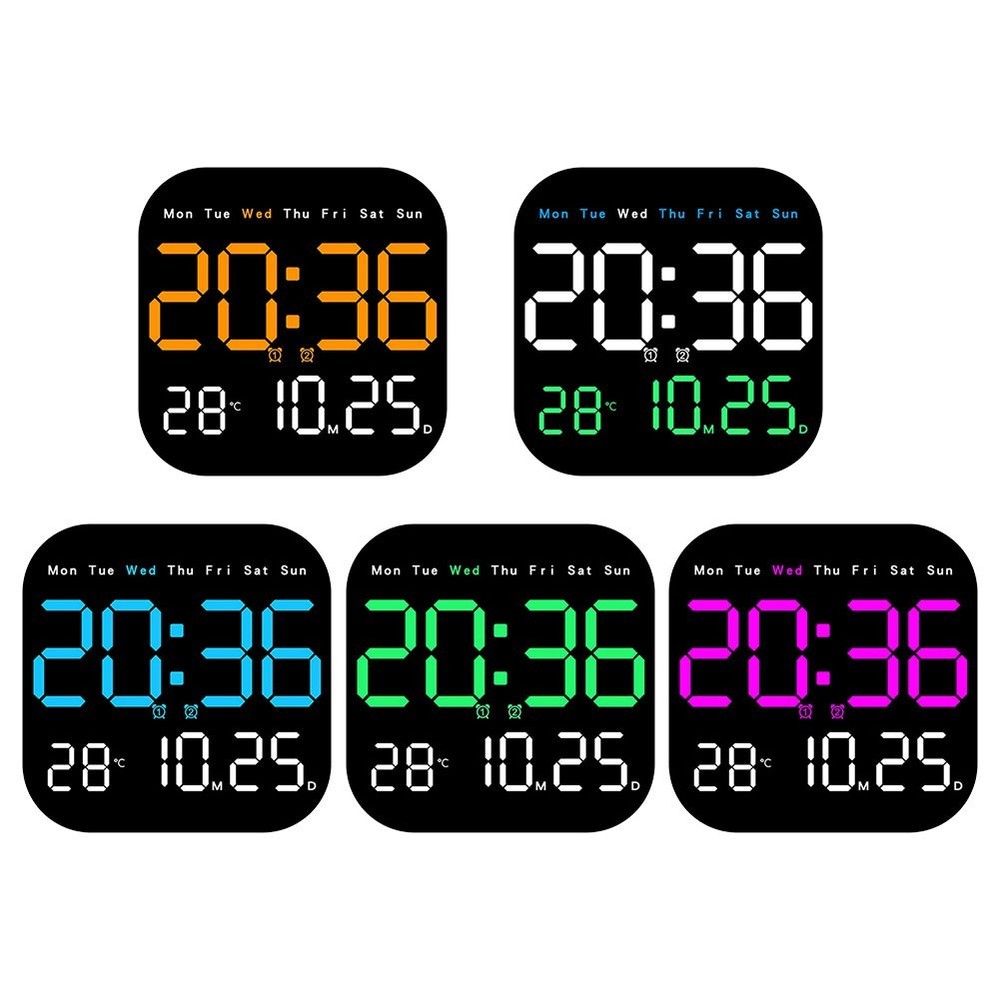LED Wall Clock with Remote Control and Multi function Display for Easy Use