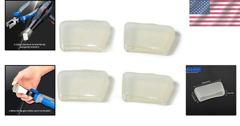 4 Pcs Rubber Replacement Tips for Glass Running Pliers - Protection