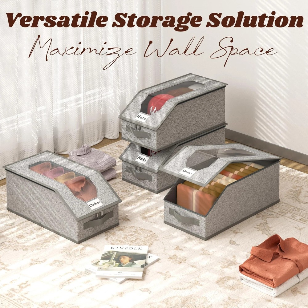Large Stackable Baseball Cap Storage Box Dustproof Foldable Zipper Organizer