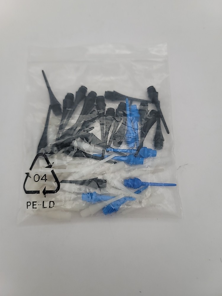 Soft Tip Dart Points Lot 53 Pieces White Blue Black Replacement Tips