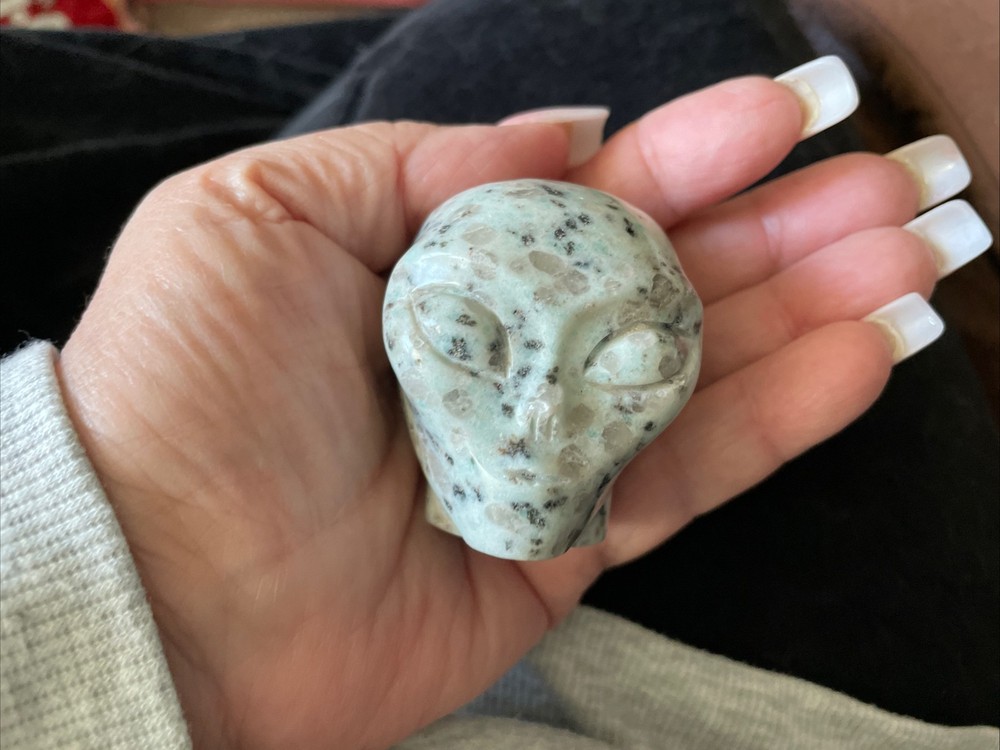 Kiwi Stone Alien Skull 2 Inch