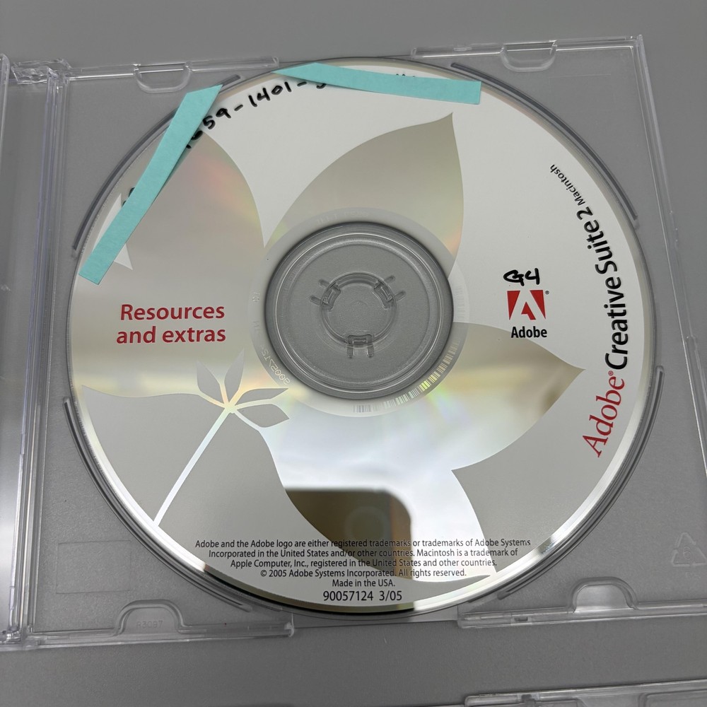 Vintage 2005 Adobe Creative Suite 2 Macintosh 6 CD-ROM Software Discs Mac