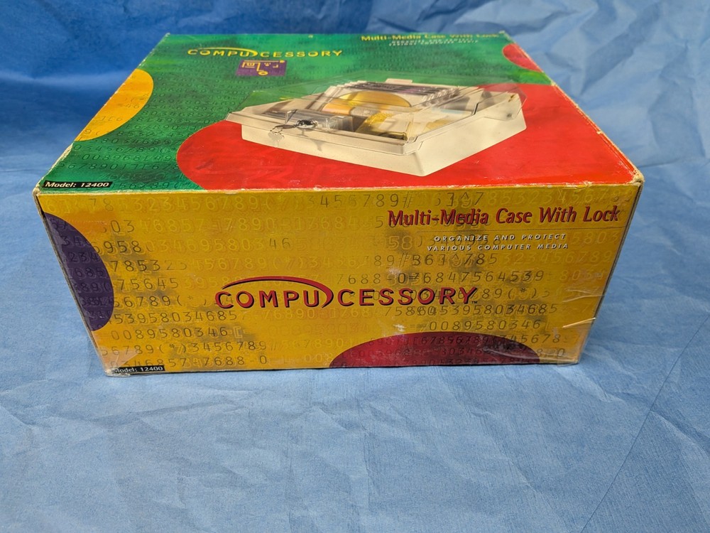 Vintage Compucessory Multi-Media Disk Storage Box/Case With Lock & Key, Unused.