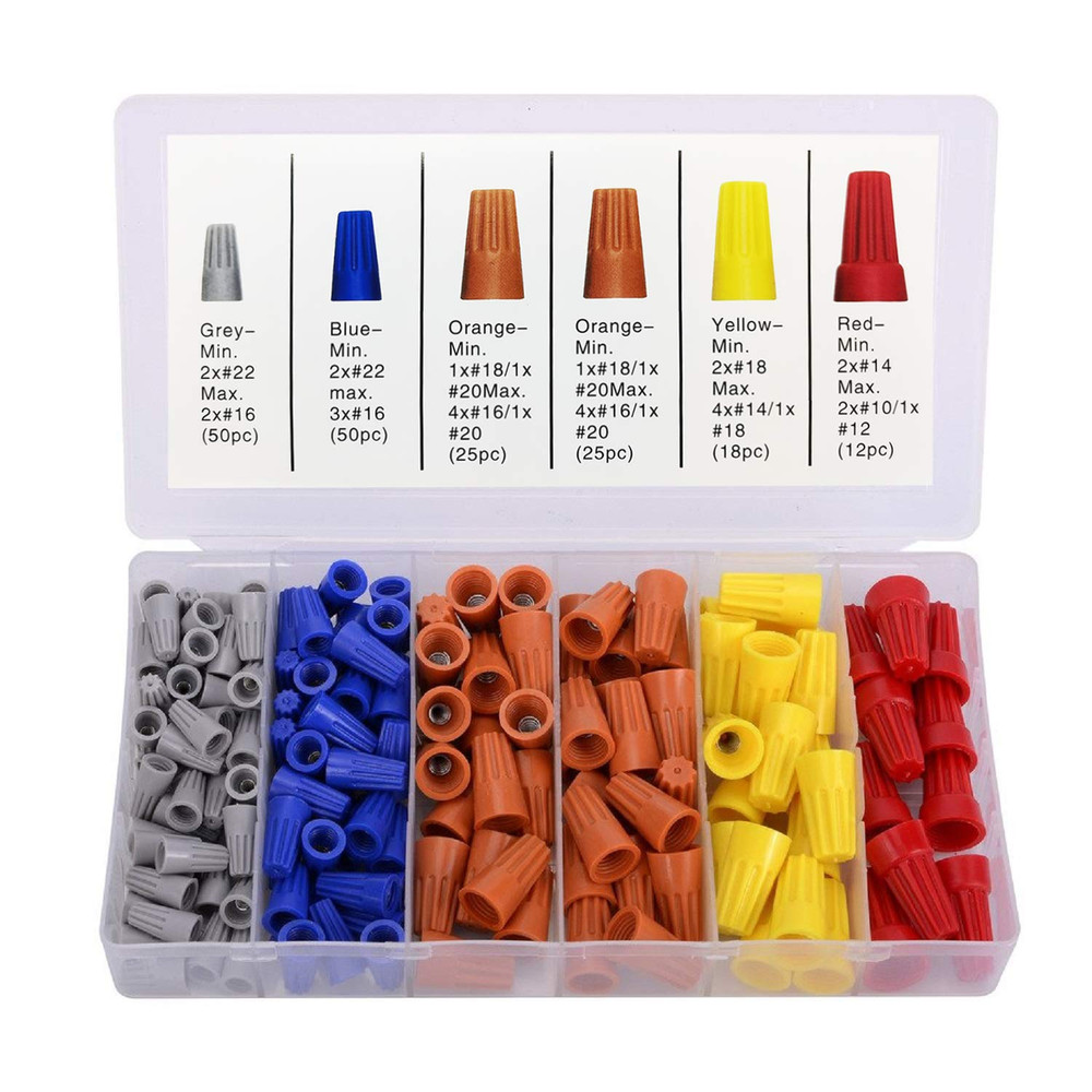 180PCS Wire Nuts Electrical Twist Connectors Assorted Sizes Color Coded Kit