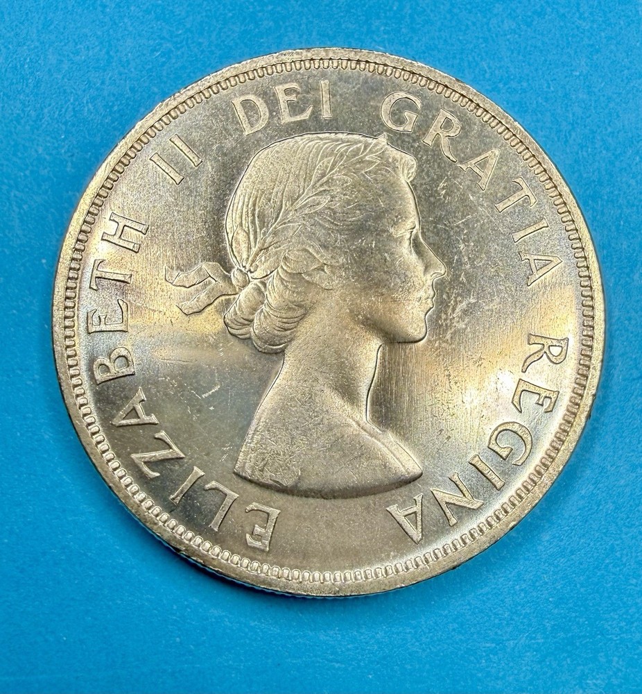 1958 Canada Silver Dollar Death Dollar Brilliant Uncirculated