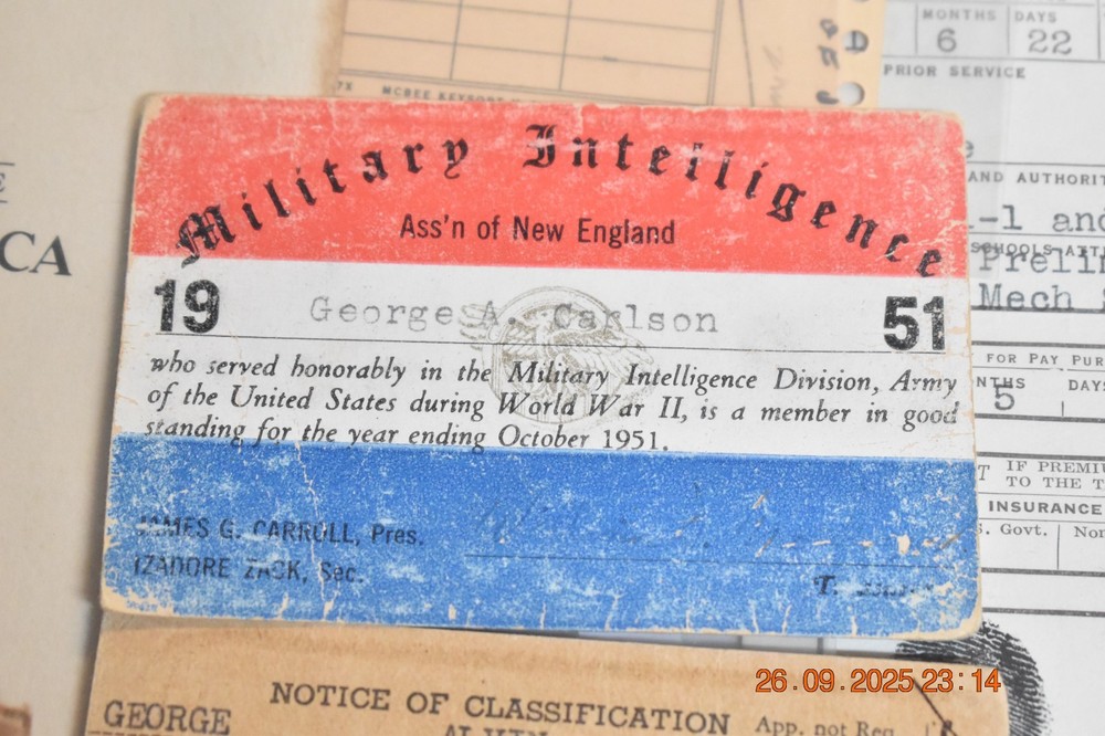 WW2 US Army Counter-Intelligence-Corps Ritchie Boys Documents & Ribbons