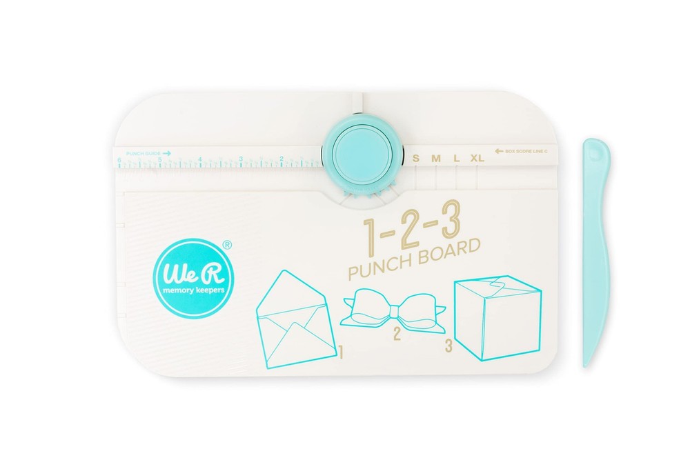 We R Memory Keepers 123 Punch Board, Create Custom Envelopes, Boxes, and Bows...
