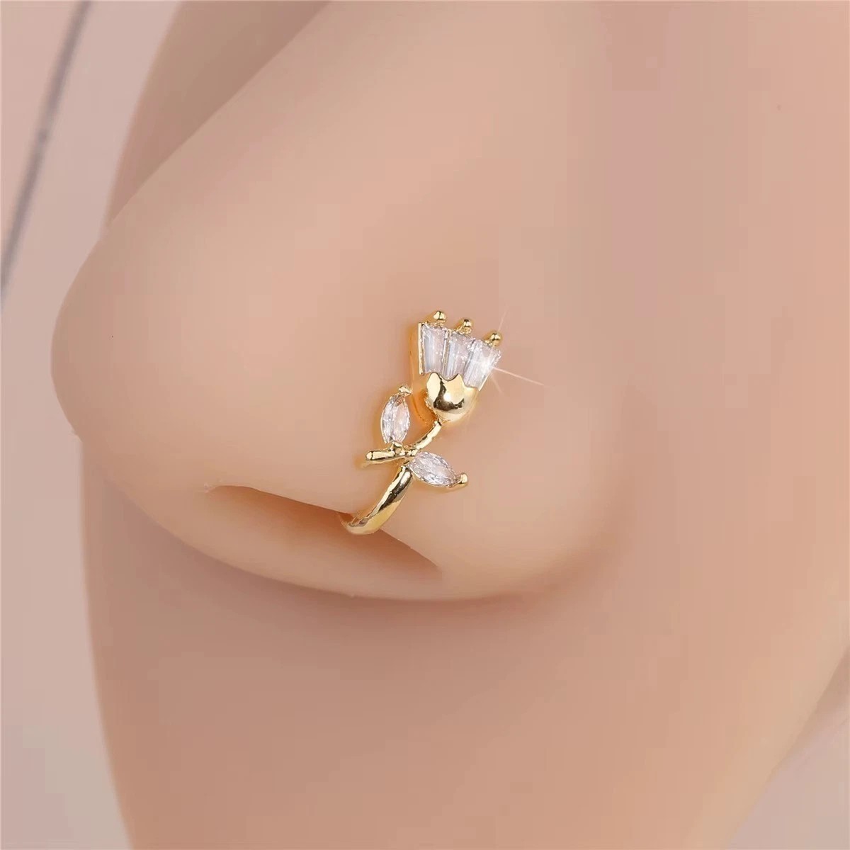 9pcs Nose Rings Non Piercing U-Shaped Nose Stud Elegant Style Non Ring For Women