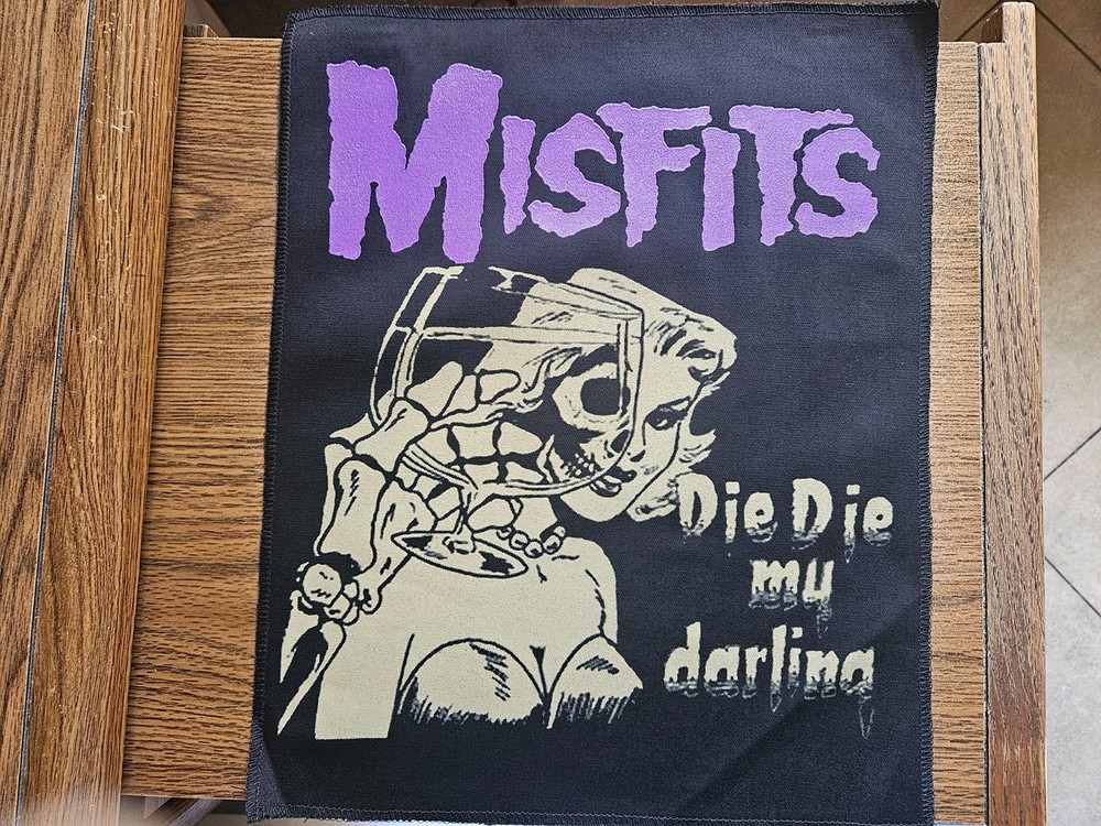 MISFITS, DIE DIE MY DARLING, CANVAS SCREEN PRINTED LARGE BACK PATCH