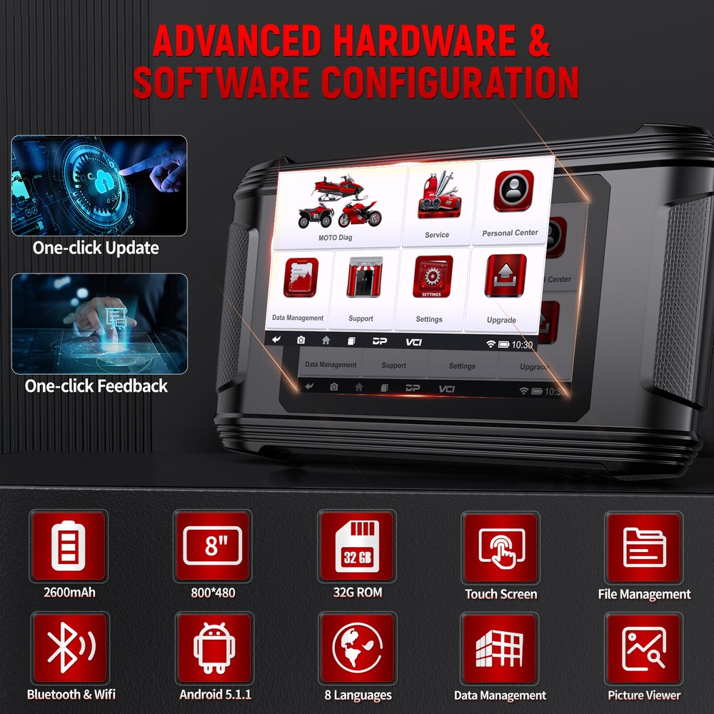 ANCEL MT500 PRO Motorcycle All System Diagnostic Scan Tool OBD Scanner ABS TPMS