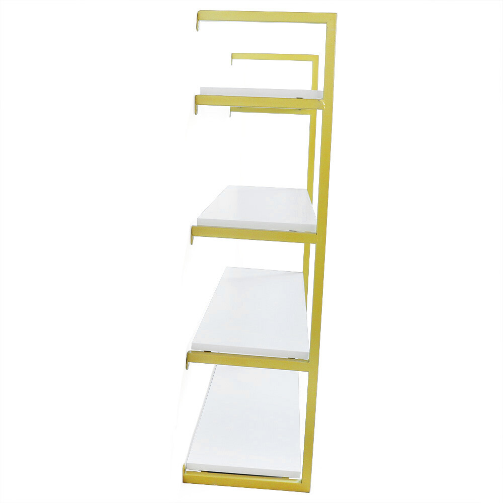 Wood Floating Shelf Bracket Wall-Mounted Storage Display Rack Unit Gold