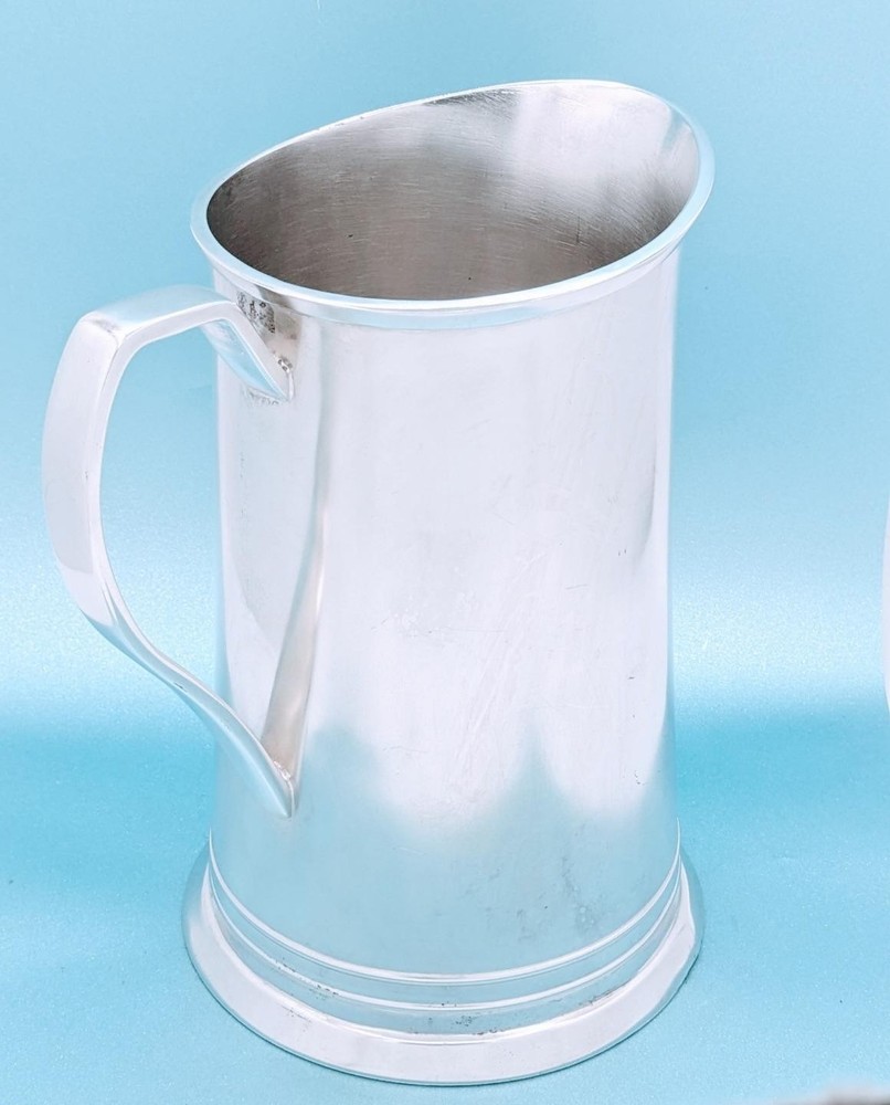 80 Ounce Antique Silver Plate Sangria Ice Tea Water Pitcher Decanter Lemonaid