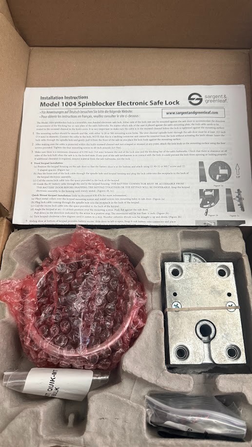 S&G Model 1004-102 Spinblocker Bolt Electronic Safe Lock