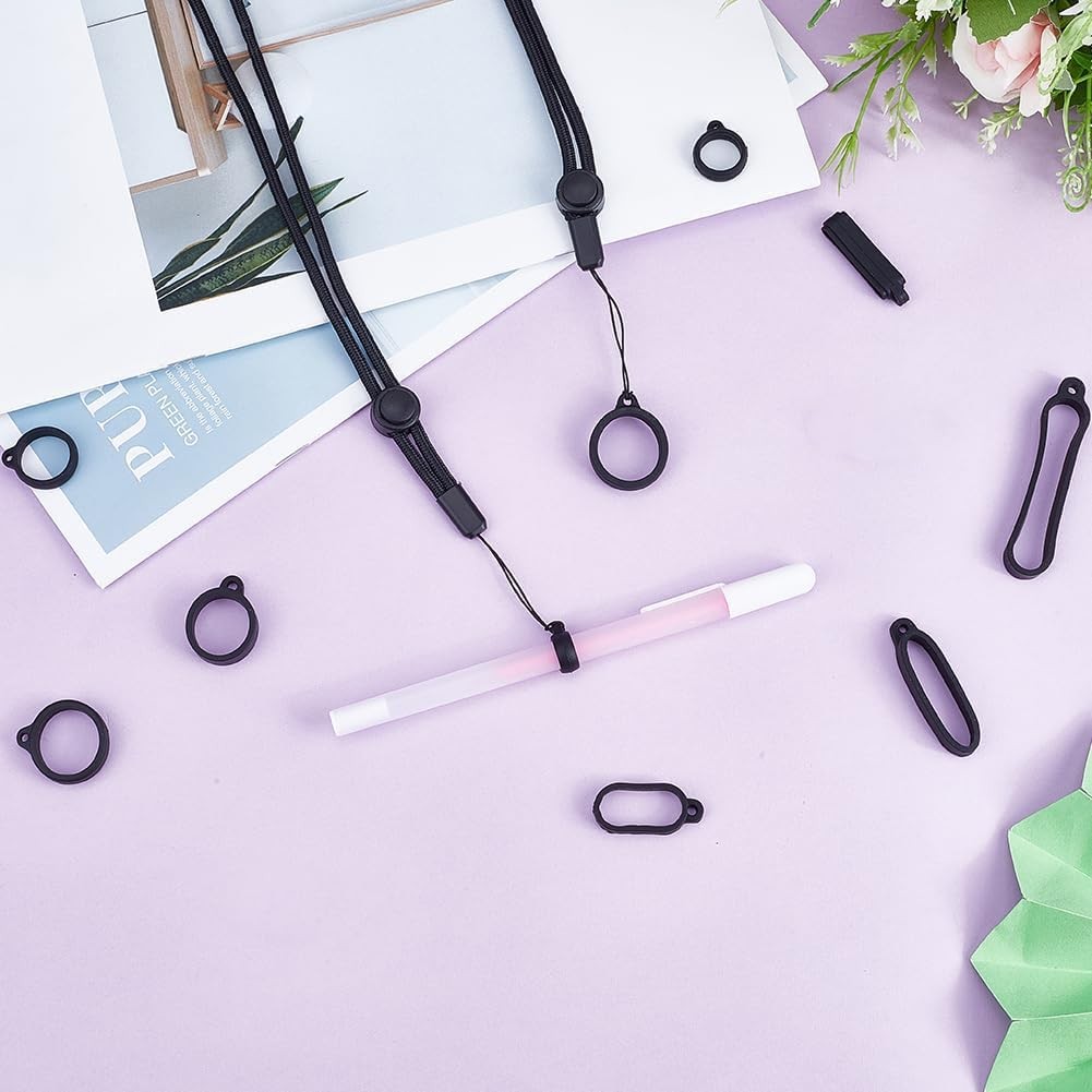 E- Vaping Lanyard / Necklace 18Pc Set with Silicone Rubber Rings Loss Prevention