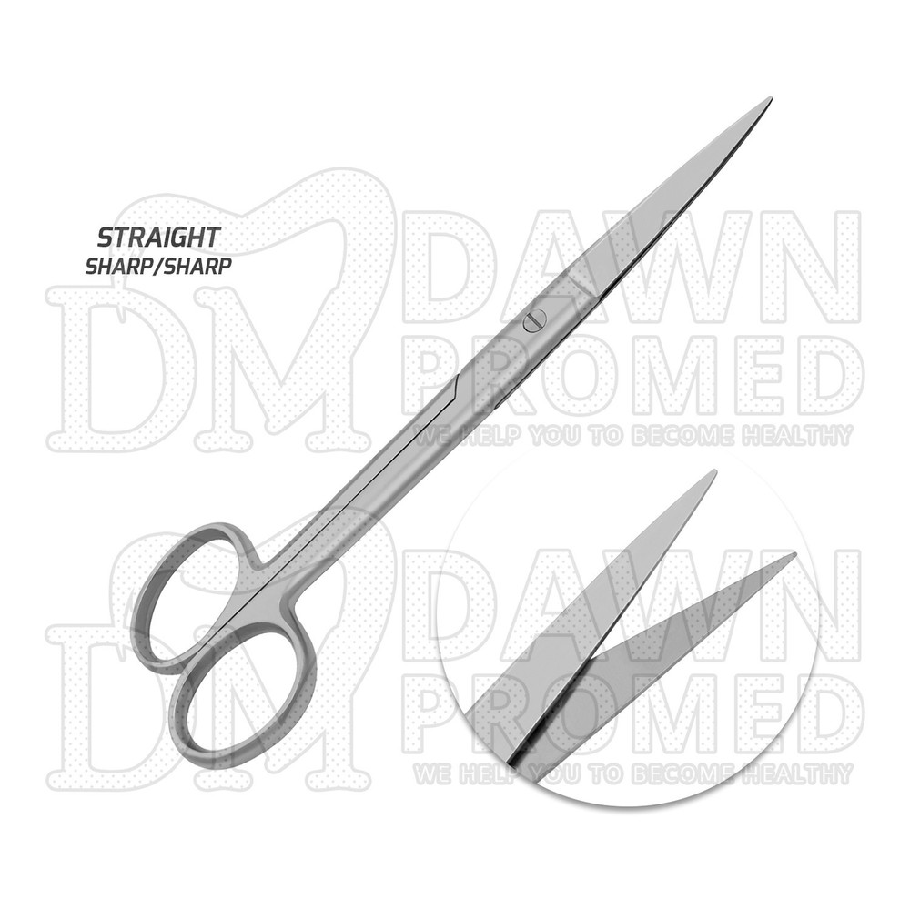 6 Pcs Operating Scissors 5.5" Straight & Curved Round Pattern Set German Grade