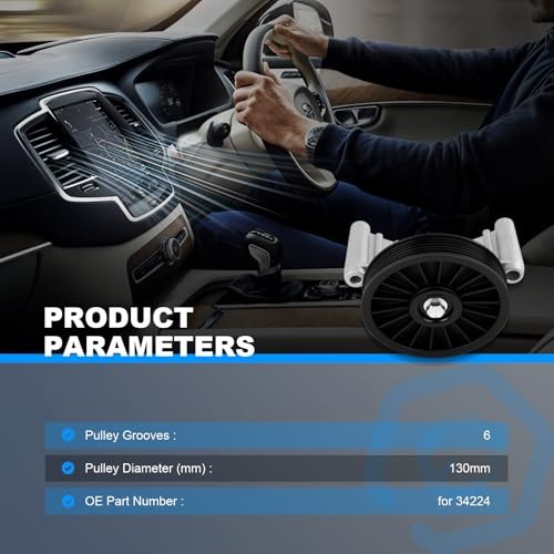 A/C Compressor Bypass Pulley 34224 Durable Replacement for Smooth AC