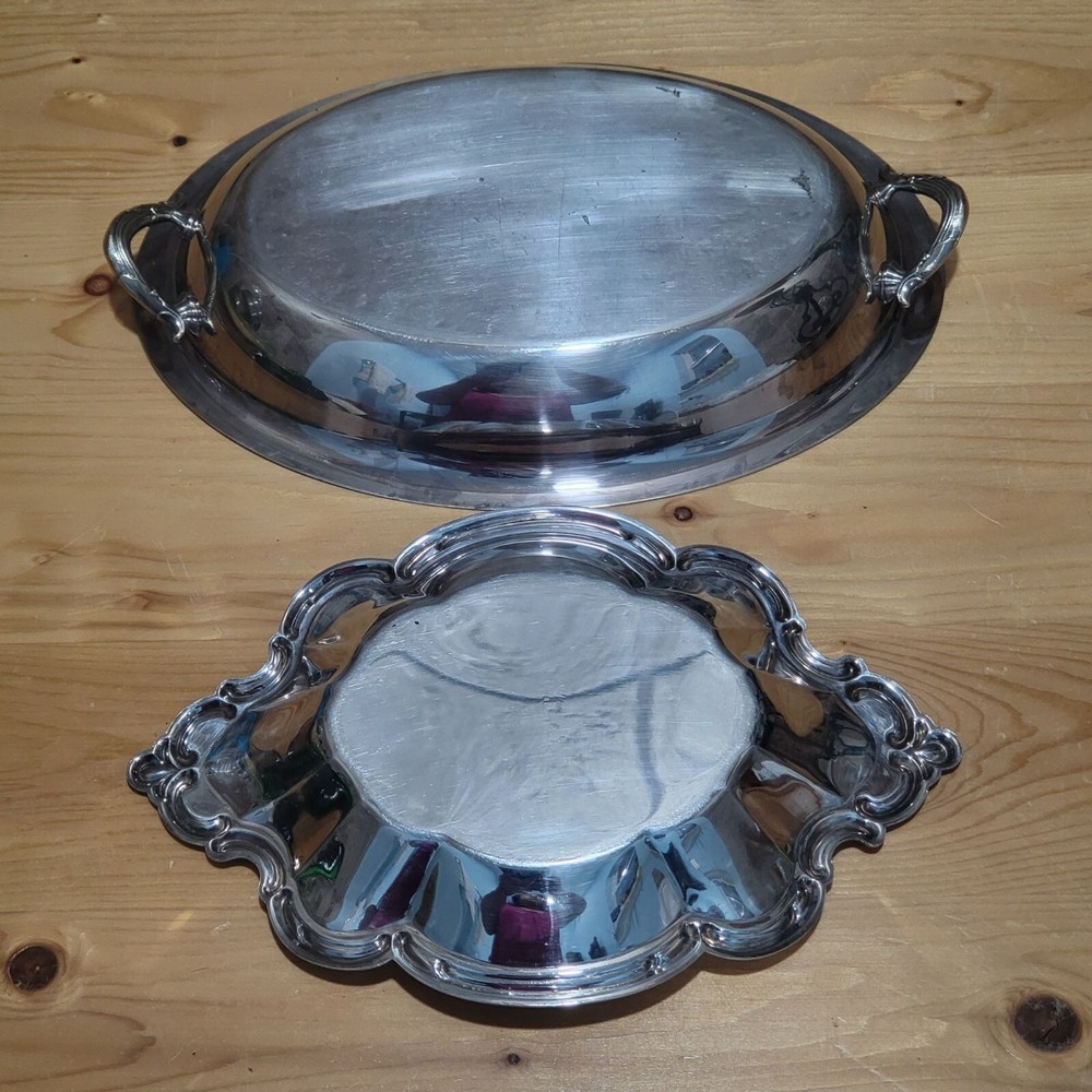 Metal Silver Plate Serving Dish Candy Nut Bowl