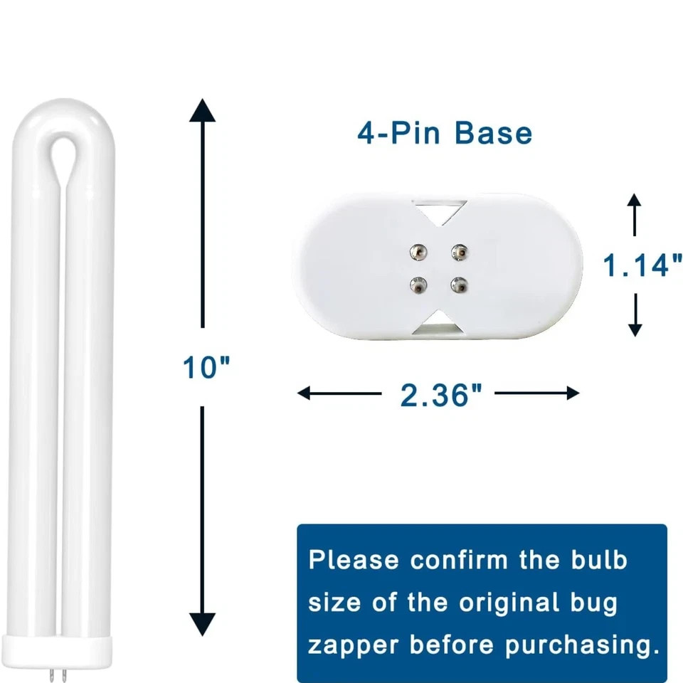 2 Pack, BF190 Replacement Bulb Compatible with Flowtron BK-40D Bug Zapper, 10 In