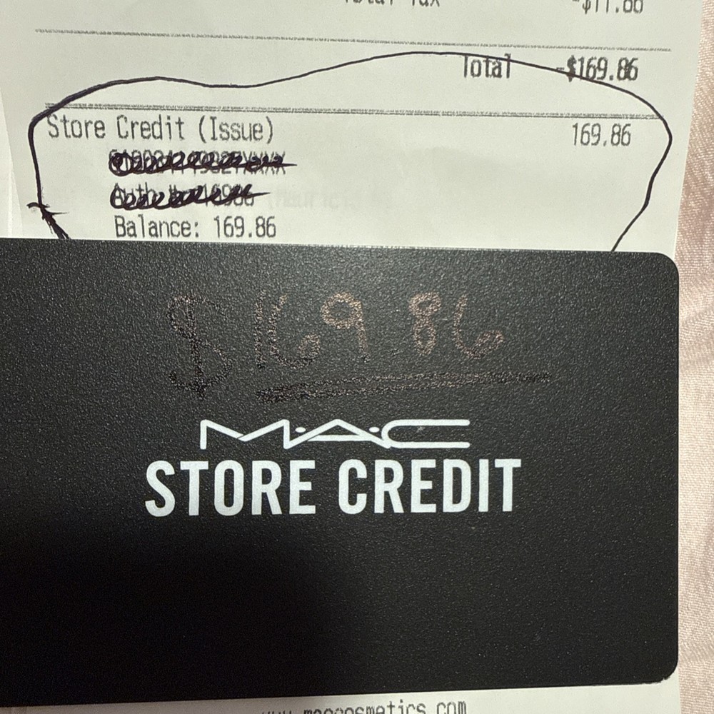 MAC Gift Card-$169.86 Balance