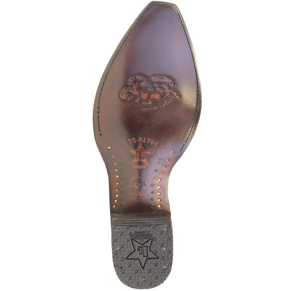 LOS ALTOS MEN RUSTIC BROWN GENUINE PYTHON SNAKE COWBOY SNIP-TOE BOOT EE 945785
