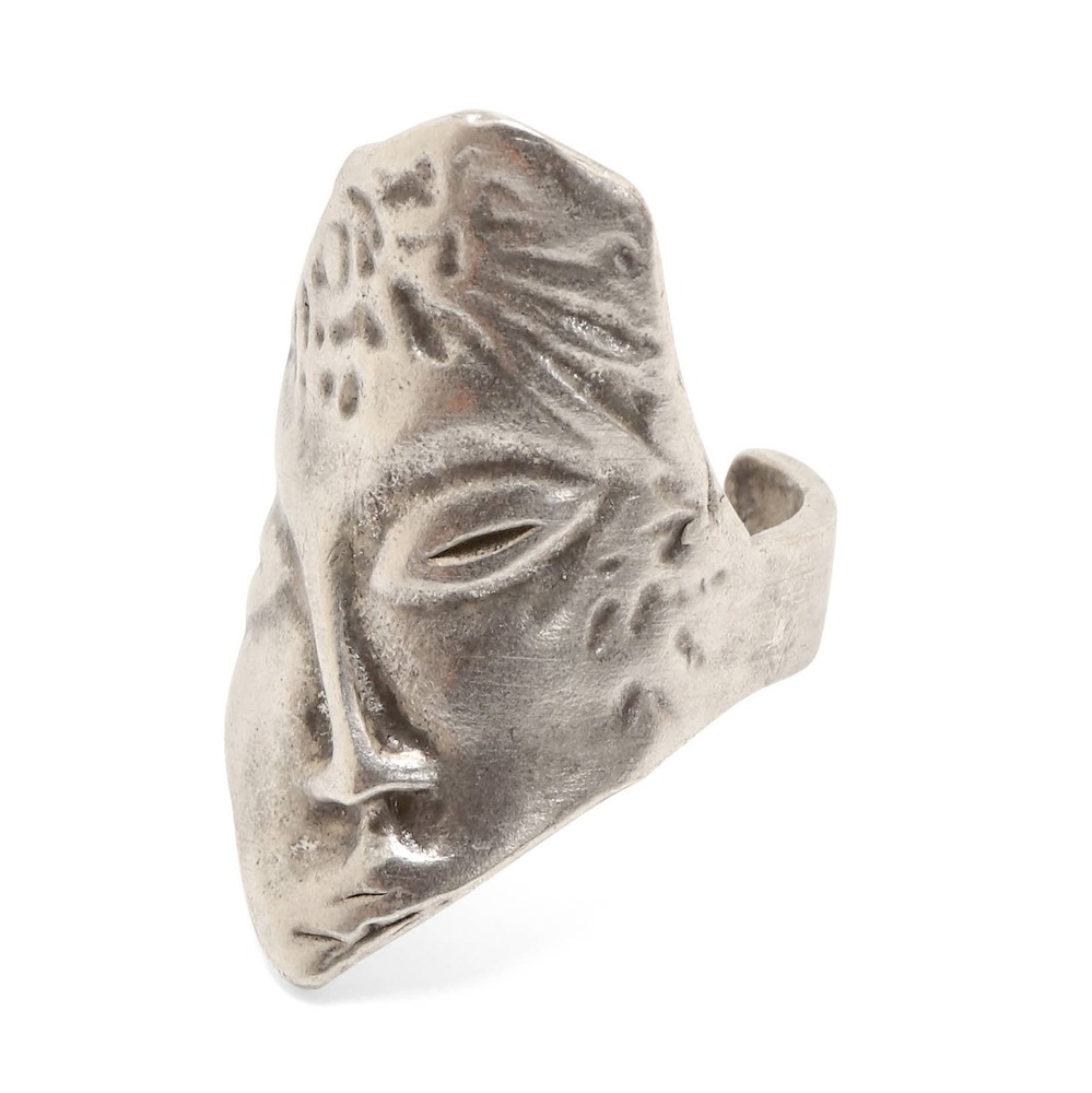 Handmade Face Silver Plated Ring