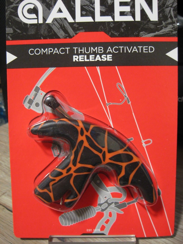 Allen Compact Thumb Release Hunting Bow String Arrow Trigger Release Orange Camo