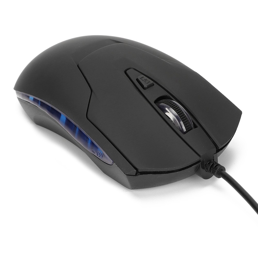 Wired Mouse Blue Backlit Type C Ergonomic Multimedia Keys Adjustable DPI Gaming
