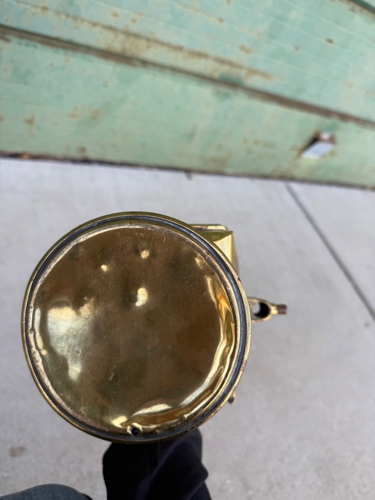 #837 ANTIQUE AUTO CARRIGE SOLID BRASS LANTERN - "GRAY & DAVIS"