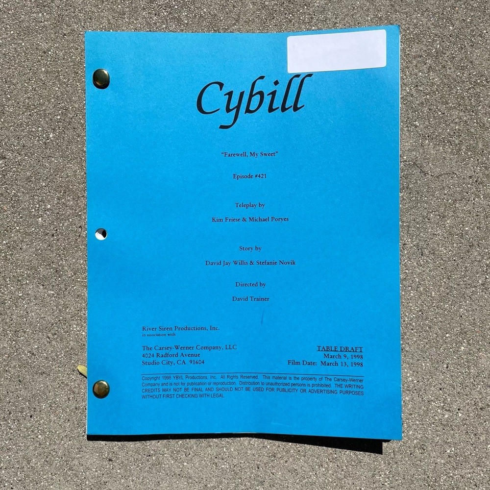 CYBILL 1998 TV Series Production Used Table Draft Script + Final Draft Revisions