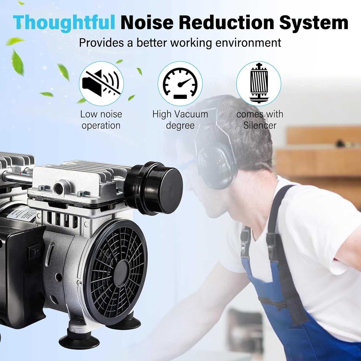 Pond Aerator Lake Pond Aeration Kit 3/4 HP w/ 2x98' Tubes 2x10.4" Diffusers