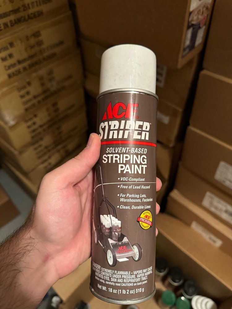 Ace Striper White Solvent-Based Striping Paint Spray 18 oz.