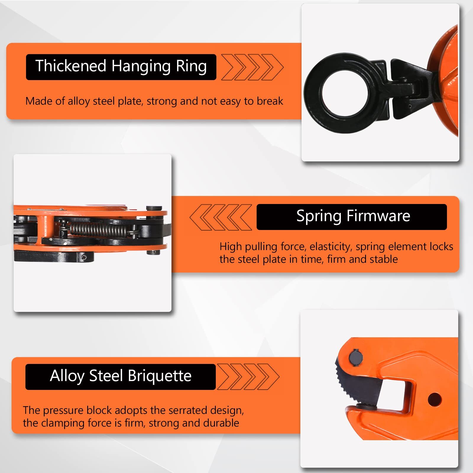 Plate Lifting Clamps, 1760lbs /2200lbs/ 4400lbs Plate Vertical Clamp