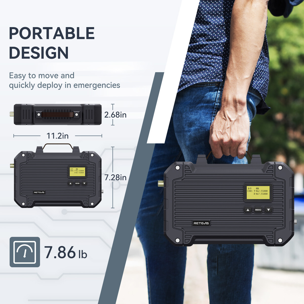 Retevis RT97L 22W GMRS Repeater Waterproof Full Duplex Long Range Repeater
