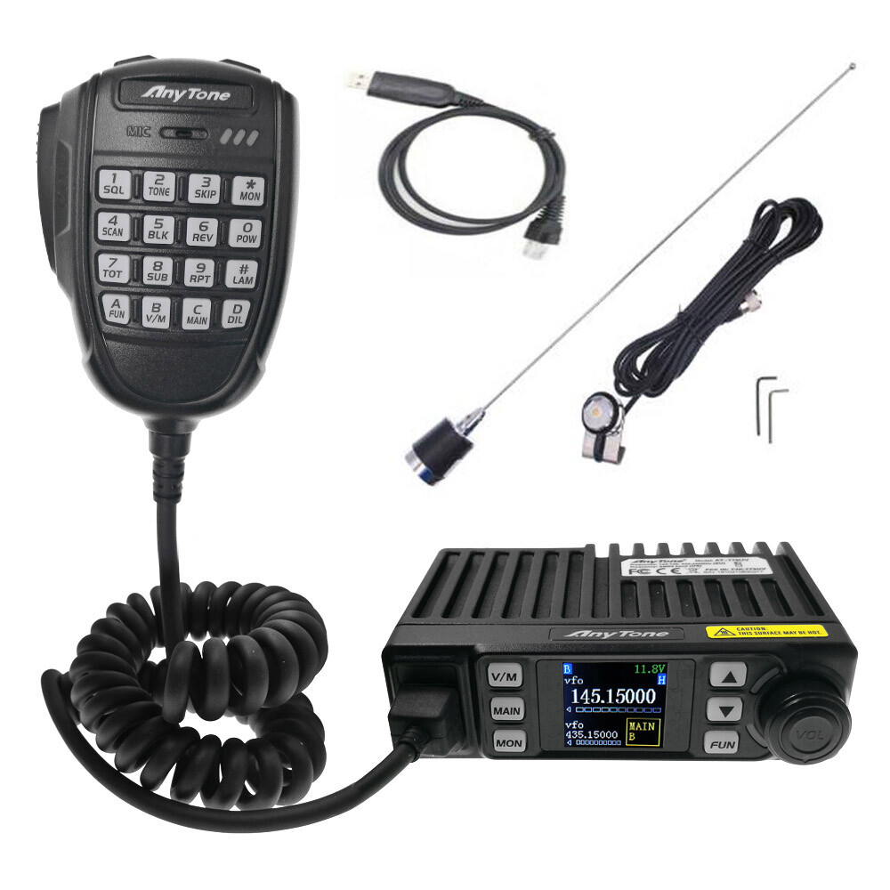 AnyTone AT-779UV Mini Size Dual Band Transceiver 25W Mobile Radio With Antenna