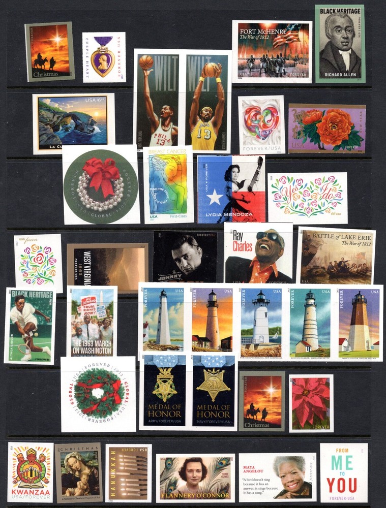 US 2010s GORGEOUS COLLECTION OF 120 IMPERFORATE STAMPS