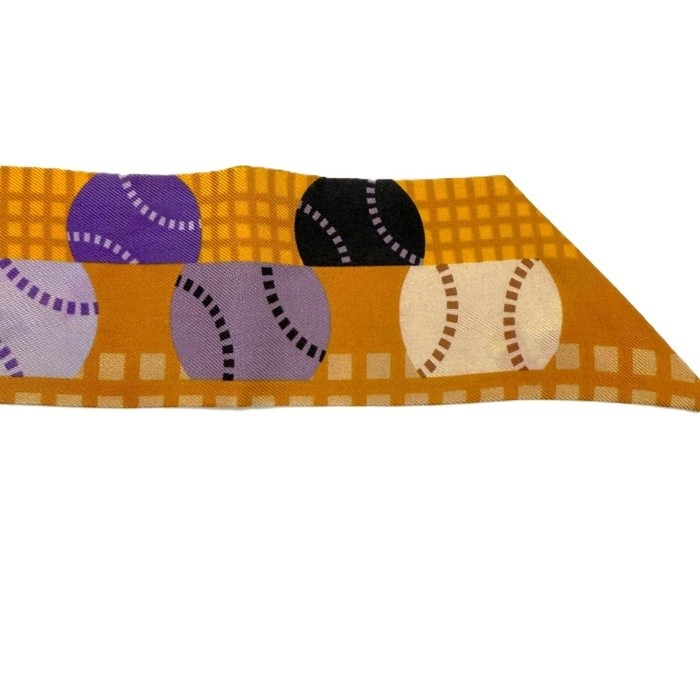 Hermes Twilly Silk Scarf Orange Tennis Ball Motif 83cm Used