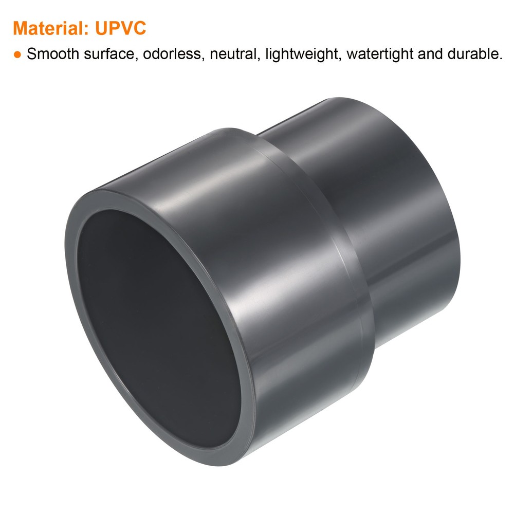 UPVC Hose Reducer Fitting 3"x 2-1/2" Program Socket 80 Straight Coupling