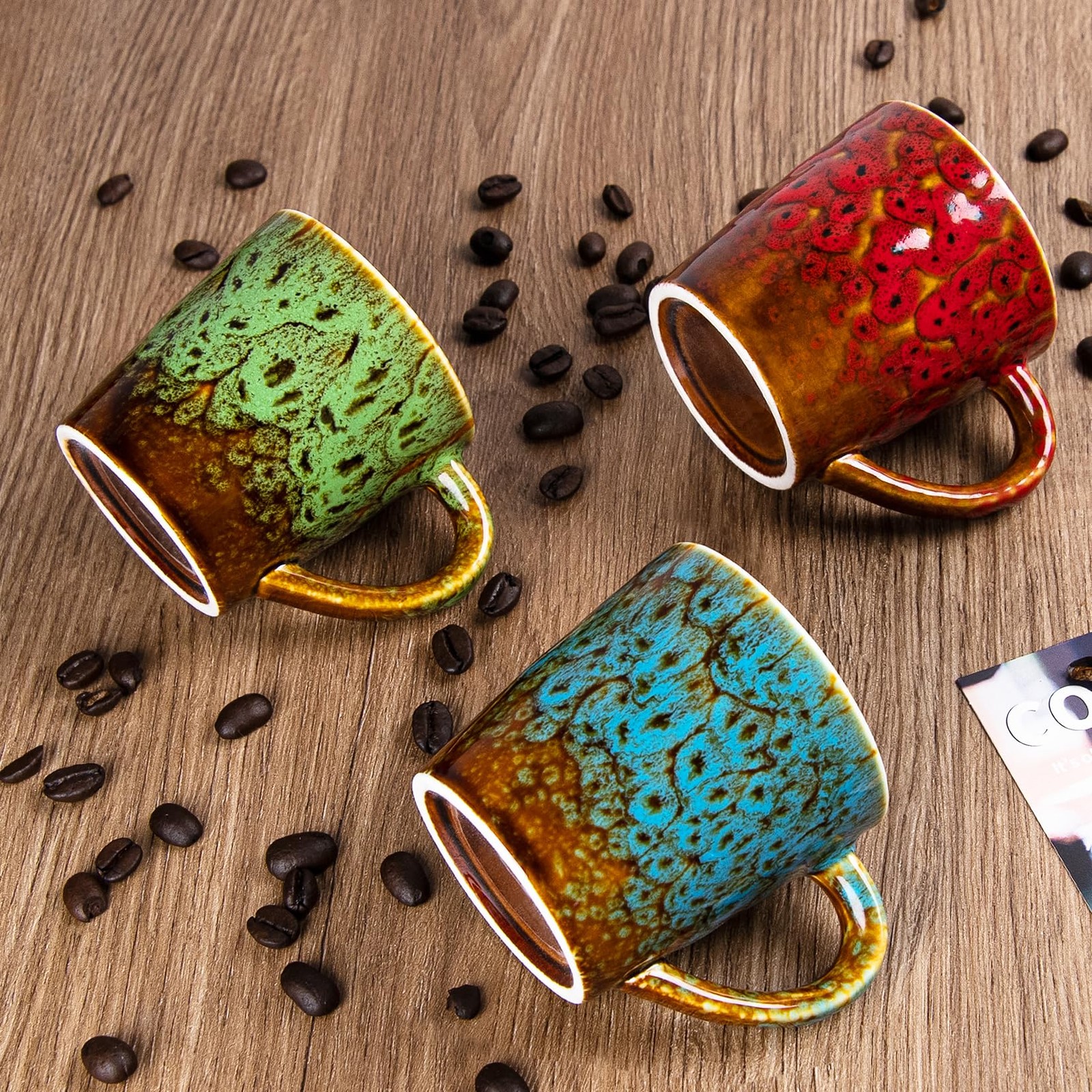 4.2 oz Espresso Cups Set of 2, Ceramic Coffee Mugs Demitasse Cups, Small Espr...